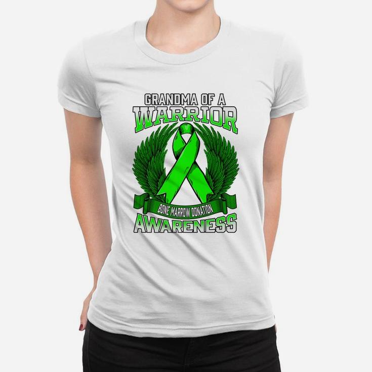 Bone Marrow Donation Awareness Grandmother Support Ribbon Women T-shirt