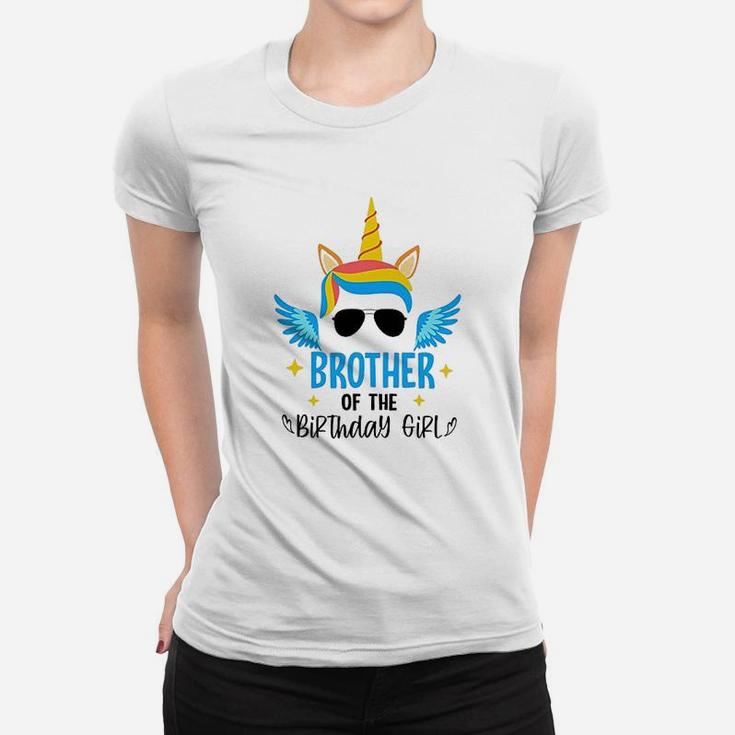 Brother Of The Birthday Girl Unicorn Graphic Women T-shirt