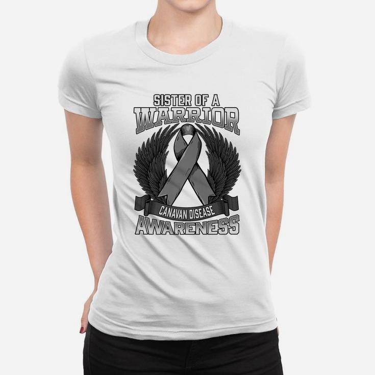 Canavan Disease Family Awareness Sister Wings Support Ribbon Women T-shirt