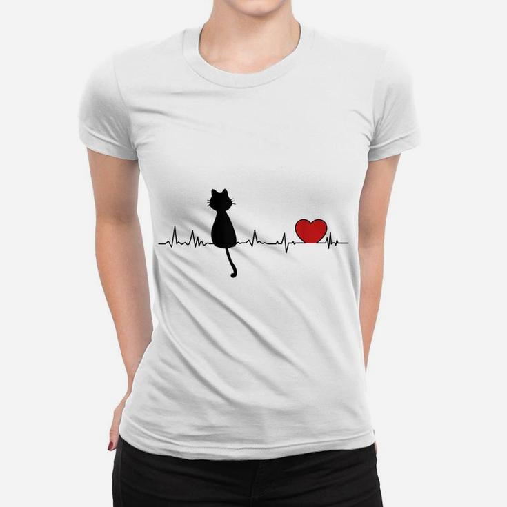 Cat Heartbeat - Funny Cat Women T-shirt