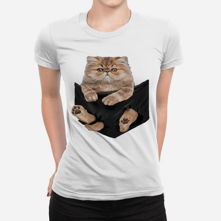 Cat Lovers Gifts Persian In Pocket Funny Kitten Face Sweatshirt Women T-shirt