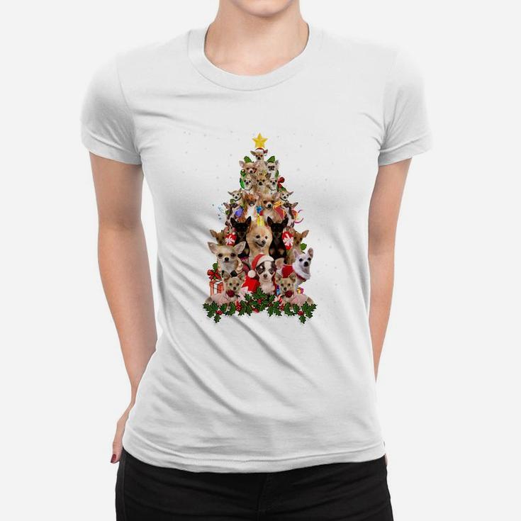 Chihuahua Christmas Tree Xmas Gift For Chihuahua Dogs Lover Women T-shirt
