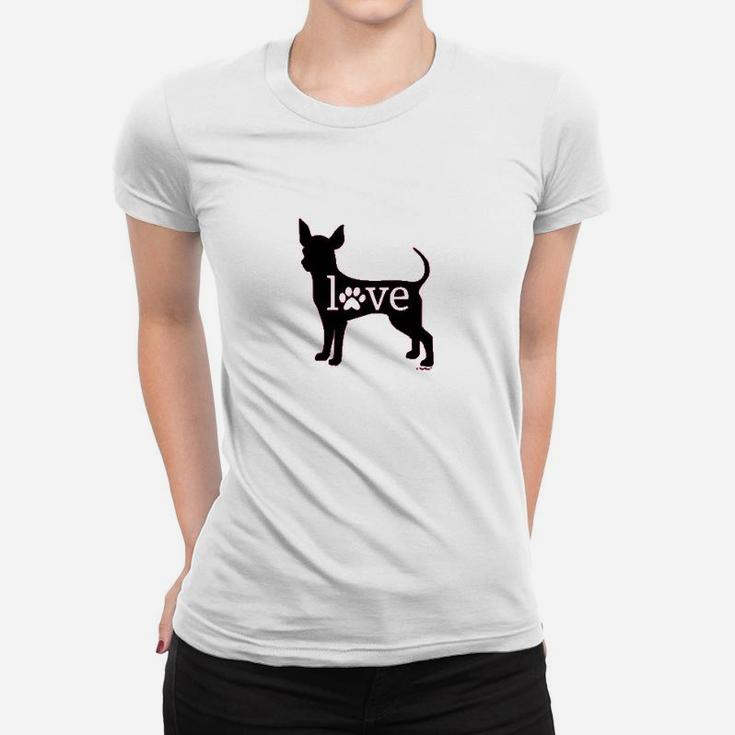 Chihuahua Love Dog Paw Prints Women T-shirt