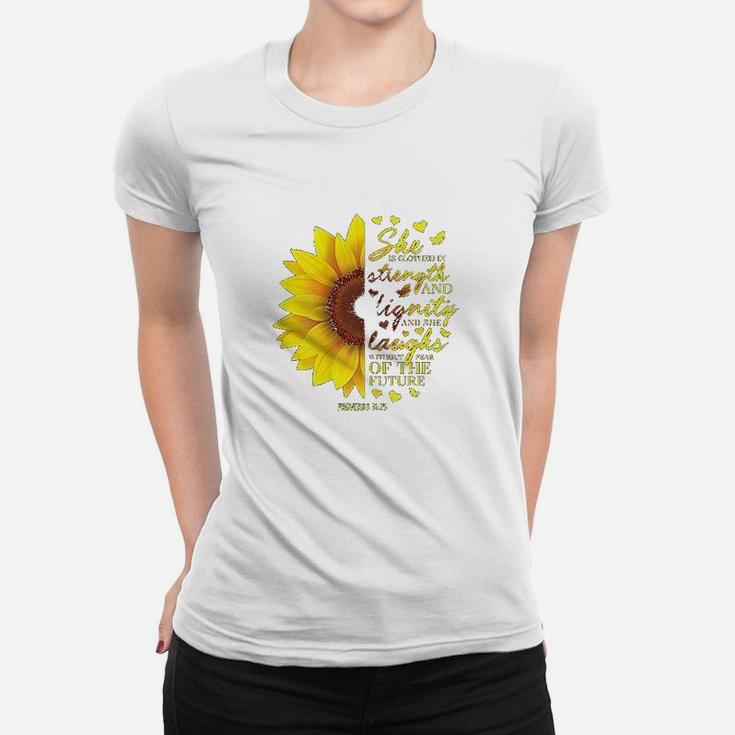 Christian Verse Sunflower Scripture Religious Gift Her Women T-shirt