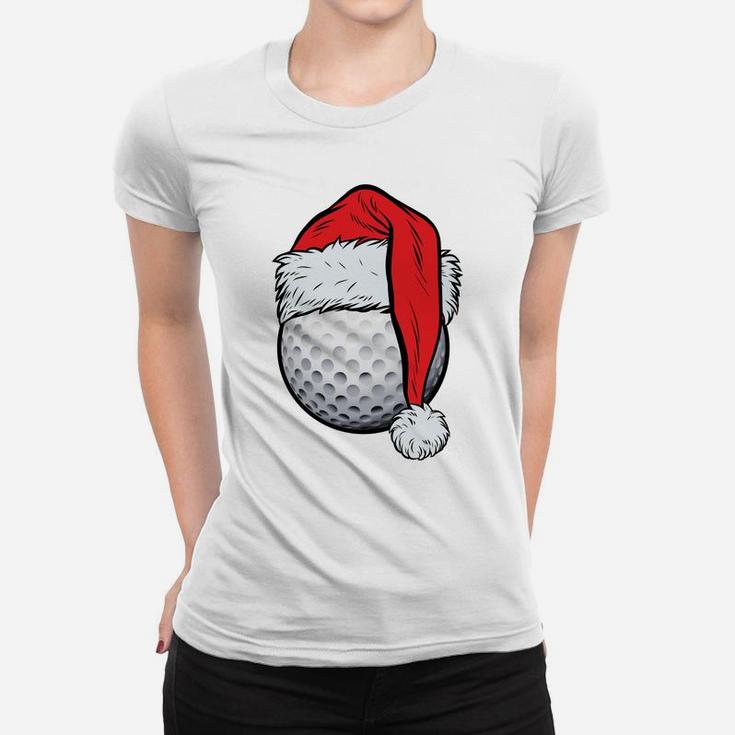 Christmas Golf Ball Santa Hat Funny Sport Xmas Boys Kids Men Sweatshirt Women T-shirt