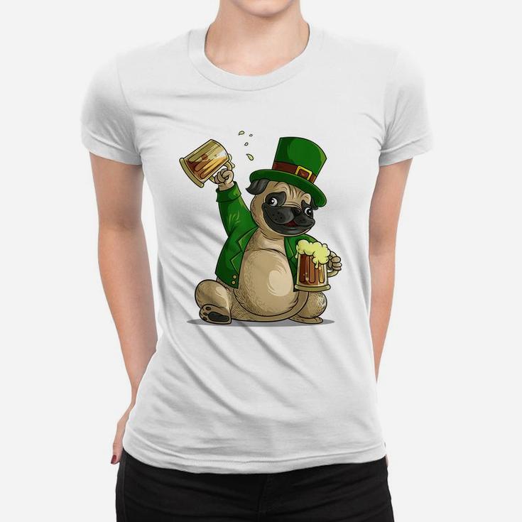 Cool Irish Leprechaun Pug St Patrick's Day Shirt Funny Gift Women T-shirt