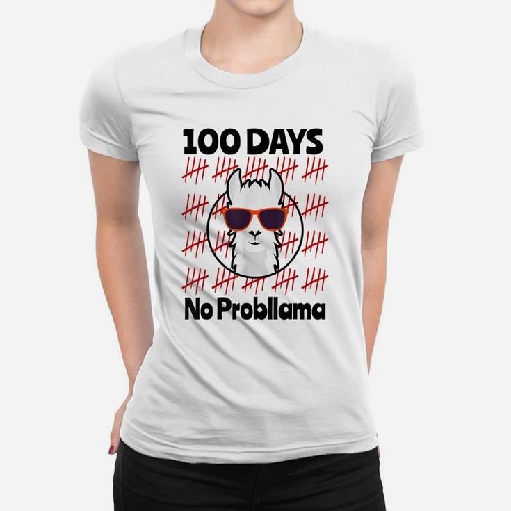 Cool Llama Happy 100Th Day Of School Boys Kids Funny Gift Women T-shirt