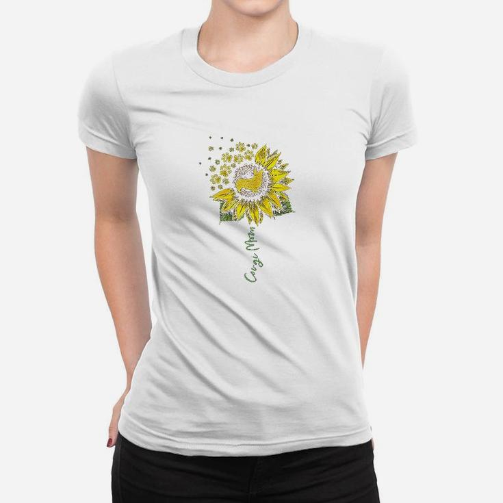 Corgi Mom Sunflower Corgi Lover Gifts Dog Mom Mama Women T-shirt