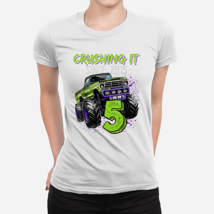 Crushing It Since 2015 5Th Birthday Monster Truck Gift Boys Women T-shirt
