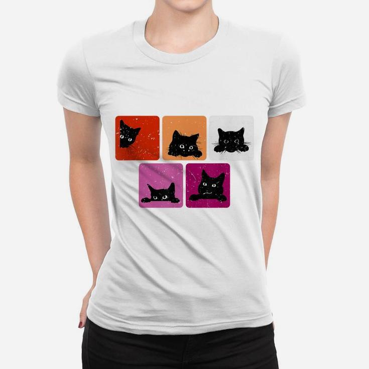 Cute Black Cat Lesbian Pride Cat Lovers Women T-shirt