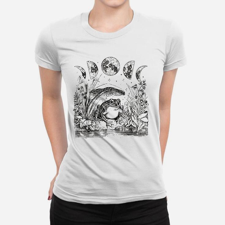 Cute Frog Mushroom Moon Women T-shirt