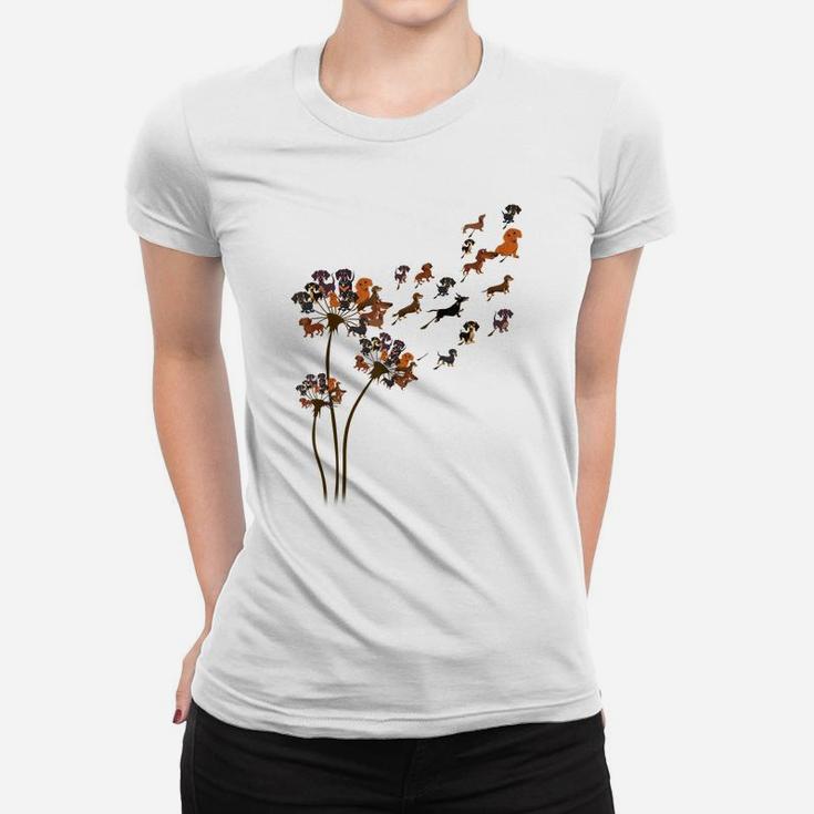 Dachshund Dog Dandelion Flower Funny Animal Lovers Men Women Women T-shirt