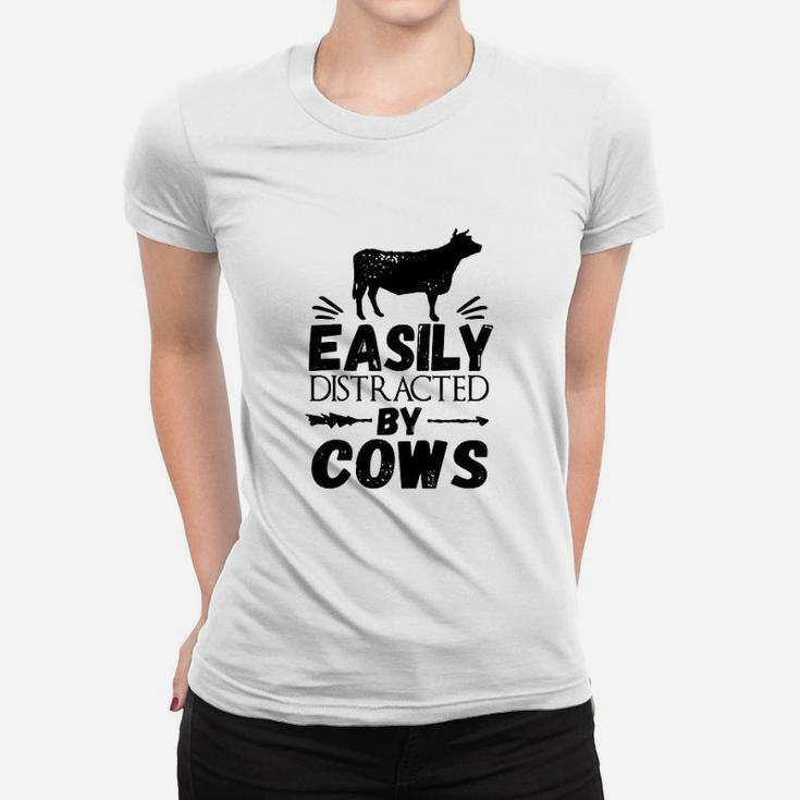 Easily Distracted By Cows Women T-shirt