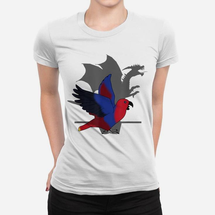 Female Eclectus Dragon Shadow, Funny Screaming Dragon Birb Women T-shirt