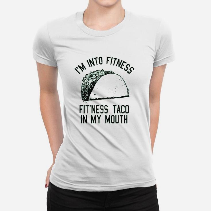 Fitness Taco Funny Gym Cool Humor Graphic Muscle Women T-shirt
