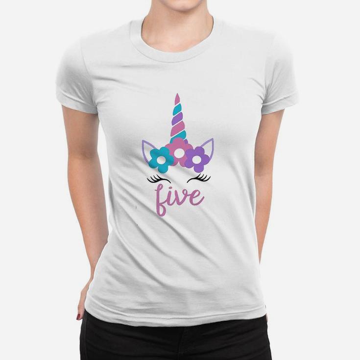 Five 5 Fifth 5Th Birthday Unicorn Women T-shirt