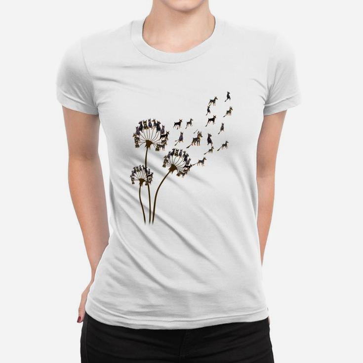 Flower Miniature Pinscher Dog Dandelion Animal Lovers Tees Women T-shirt