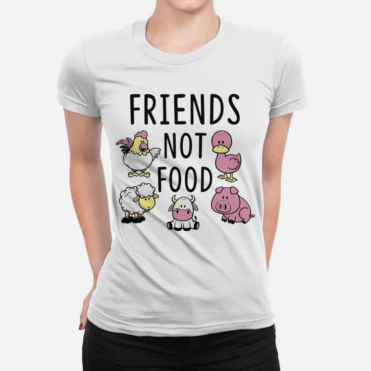 Friends Not Food Cute Vegan Christmas Gift Women T-shirt