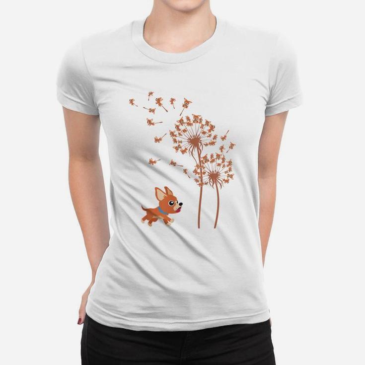 Funny Chihuahua Dandelion Flower Cute Dog Lover Mens Womens Women T-shirt