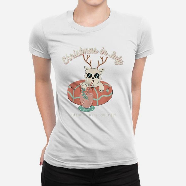 Funny Christmas In July, Cat Lovers Women T-shirt