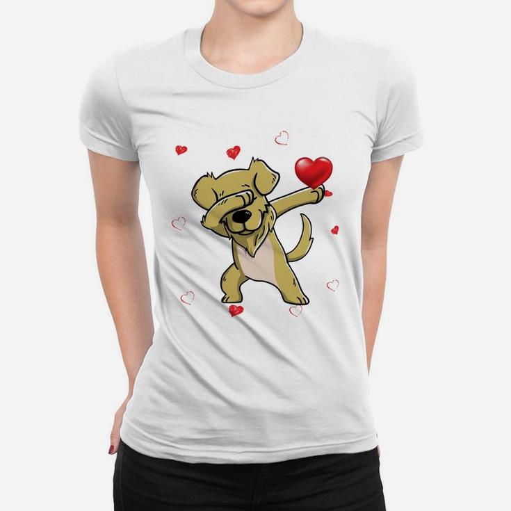 Funny Dabbing Golden Retriever Dog Breeds Valentines Day Gift Women T-shirt
