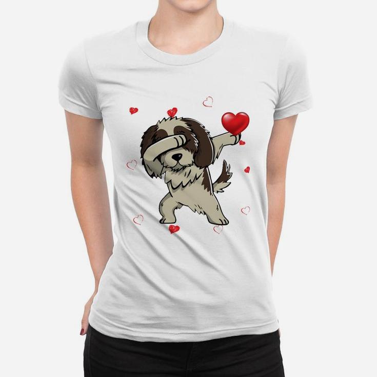 Funny Dabbing Shih Tzu Dog Breeds Valentines Day Gift Women T-shirt