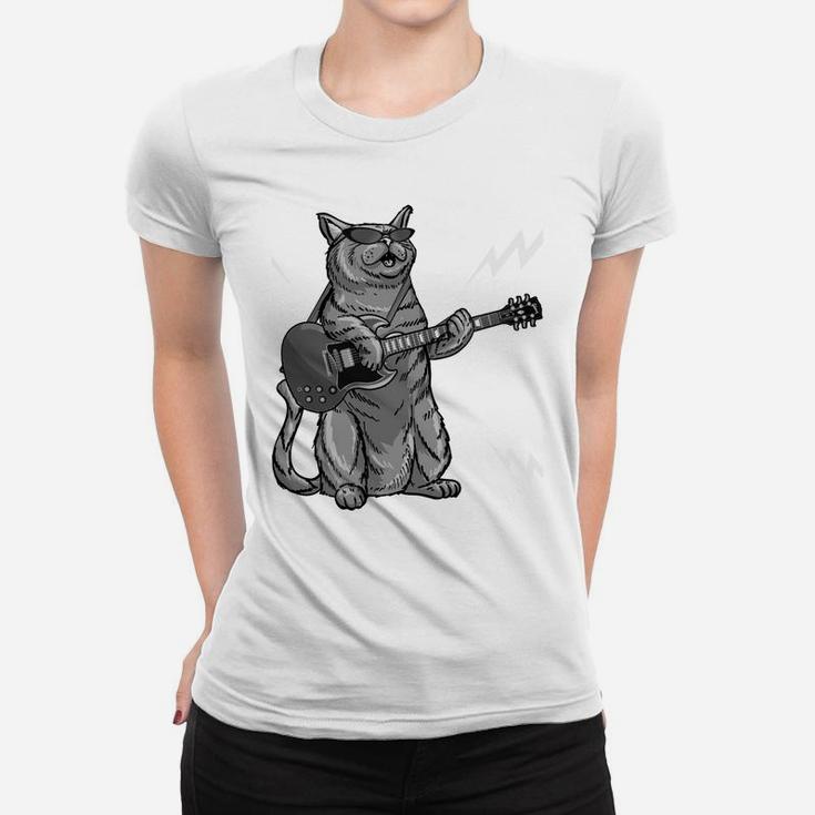 Funny My Cat Listens To Metal Gift For Music Kitten Lovers Women T-shirt