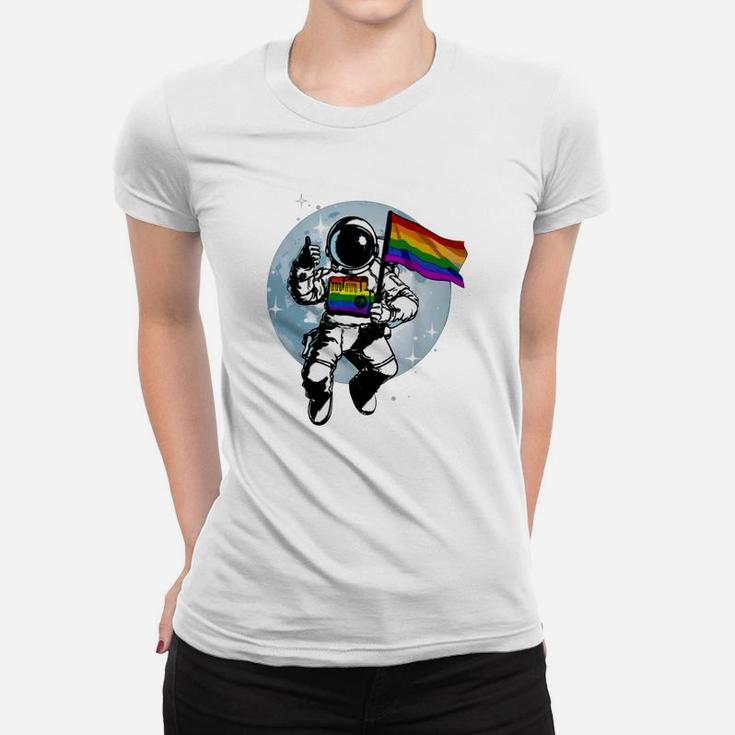 Gay Pride Flag LGBT Month Astronaut  Women T-shirt