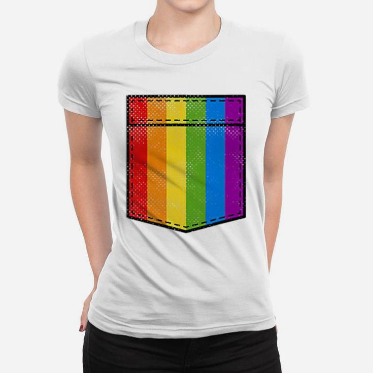 Gay Pride Rainbow PocketShirt Lgbt Pride Gift Women T-shirt