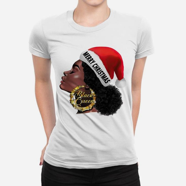 Gifts Afro Diva Merry Christmas Santa Melanin Black Queen Sweatshirt Women T-shirt