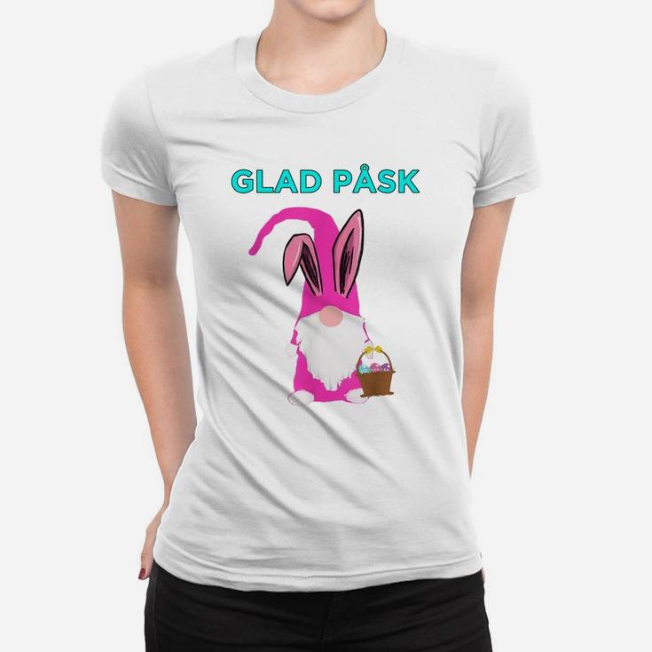 Glad Pask Happy Easter Bunny Tomte Gnome Nisse Women T-shirt