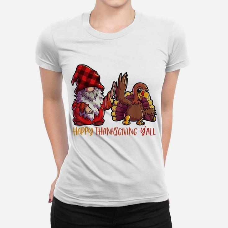 Gnome Thanksgiving Shirt Women Buffalo Plaid Kids Turkey Women T-shirt