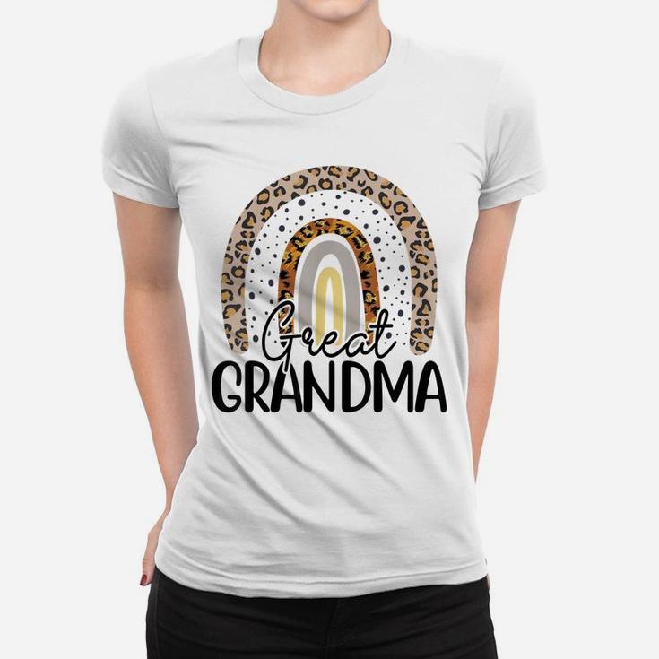 Great Grandma Funny Leopard Boho Rainbow Family Women T-shirt