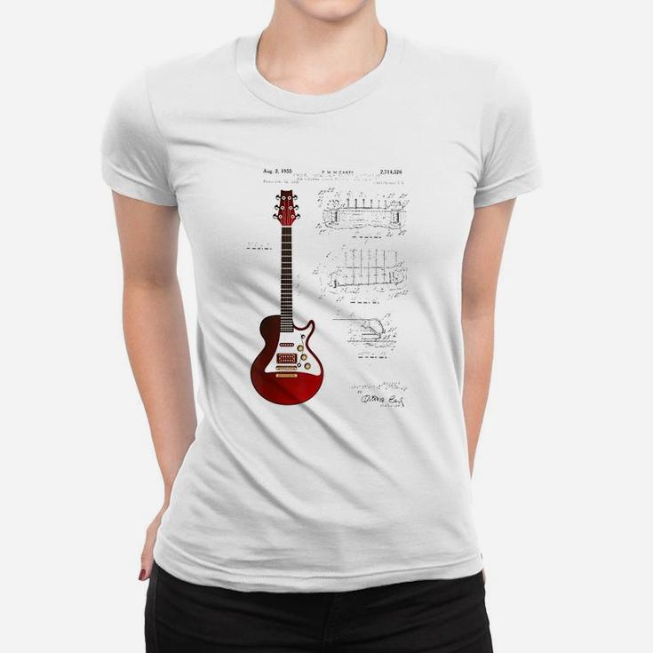 Guitar Patent Guitarist Vintage Guitar Women T-shirt
