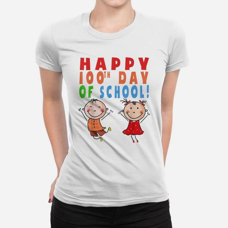 Happy 100Th Day Of School Teacher Student Funny Gift Women T-shirt