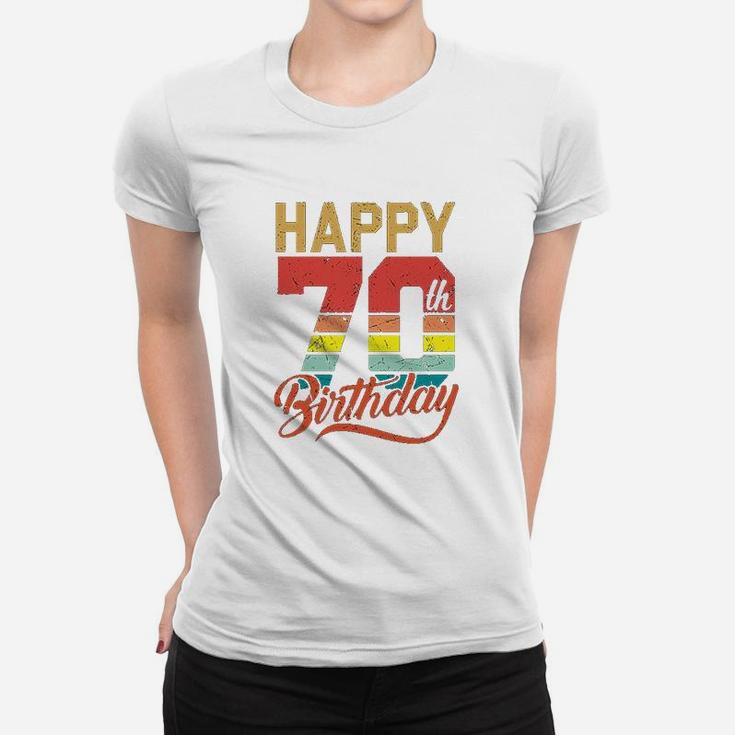 Happy 70Th Birthday Gift 70 Years Old Vintage Born In 1949 Women T-shirt