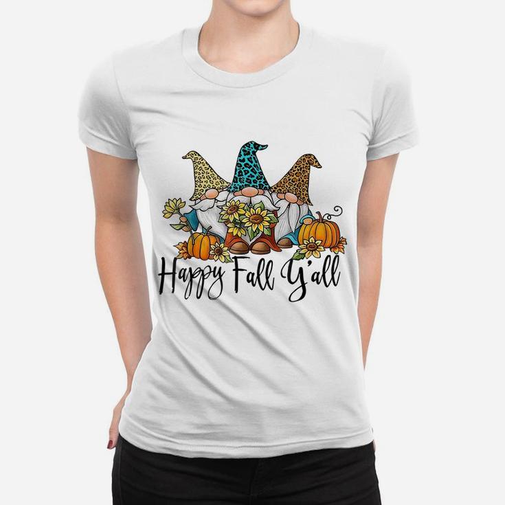 Happy Fall Y'all Gnome Leopard Design Women T-shirt
