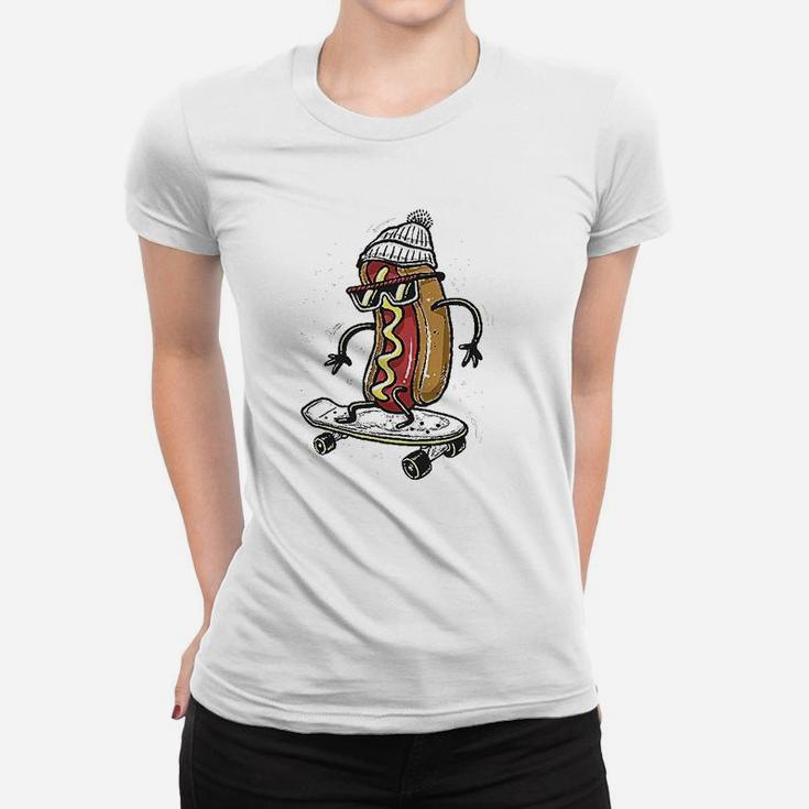 Hot Dog Skateboarding Graphite Youth Women T-shirt