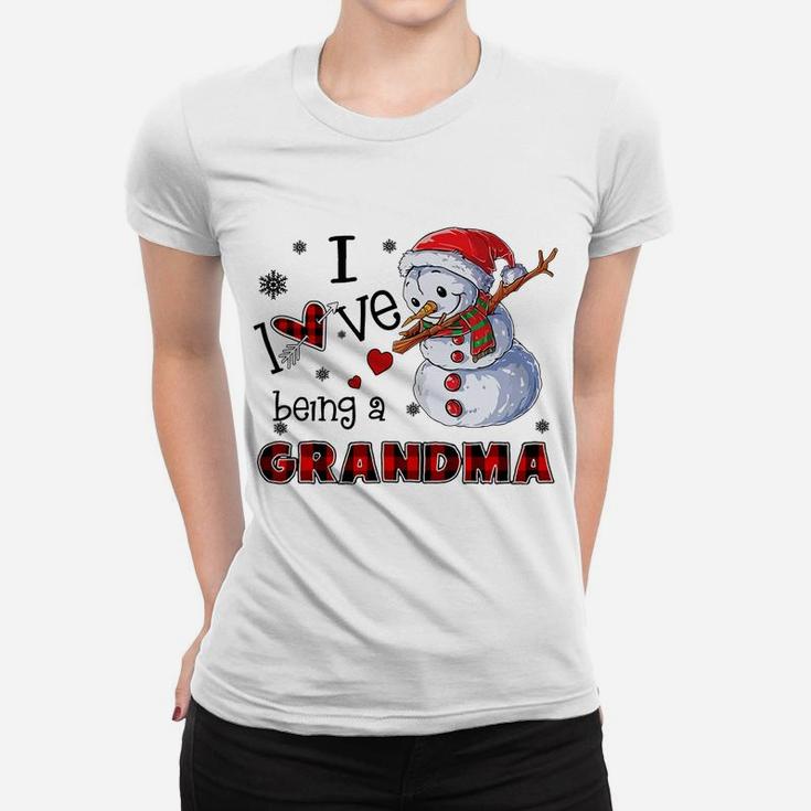 I Love Being A Grandma | Dabbing Snowman Christmas Grandma Sweatshirt Women T-shirt