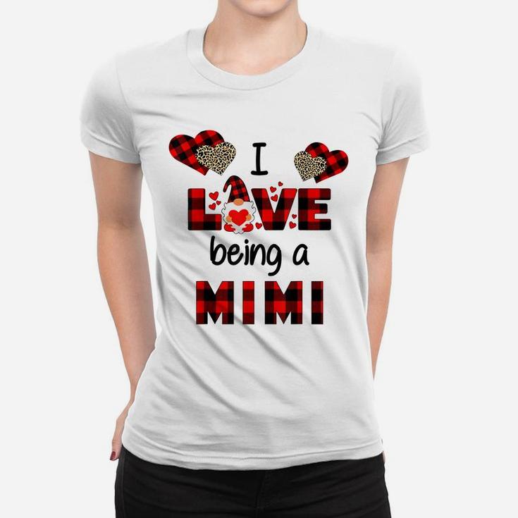 I Love Being A Mimi Grandma Gnome Valentines Day Women T-shirt