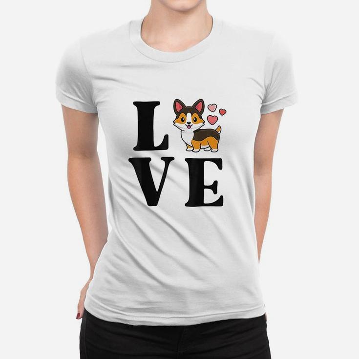 I Love My Corgi Tricolor Corgi Women Gift Dog Mama Women T-shirt