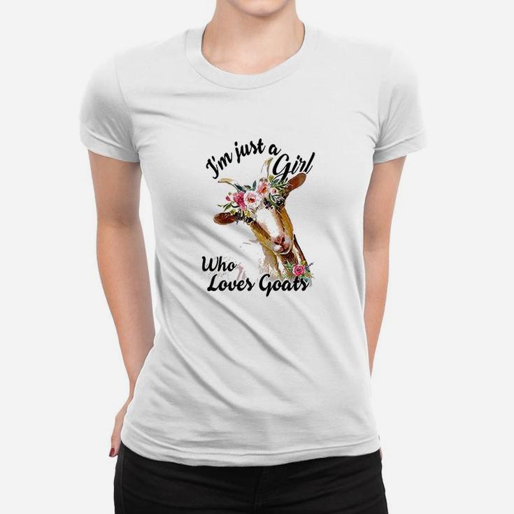 Im Just A Girl Who Loves Goats Women T-shirt