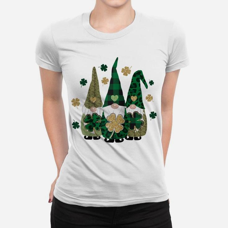 Irish Gnome St Patricks Day Shamrock Shirt Lucky Leprechauns Raglan Baseball Tee Women T-shirt