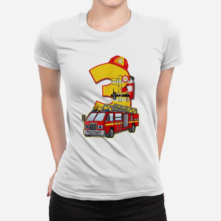 It's My 3Rd Birthday Boy Fire Truck 3 Toddler Firefighter Women T-shirt