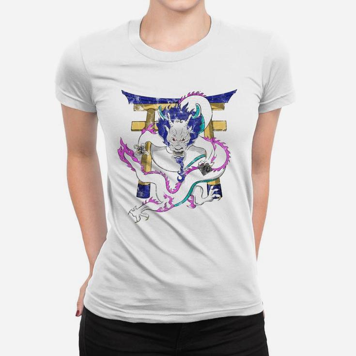 Japanese Dragon With Kanji Symbols Women T-shirt