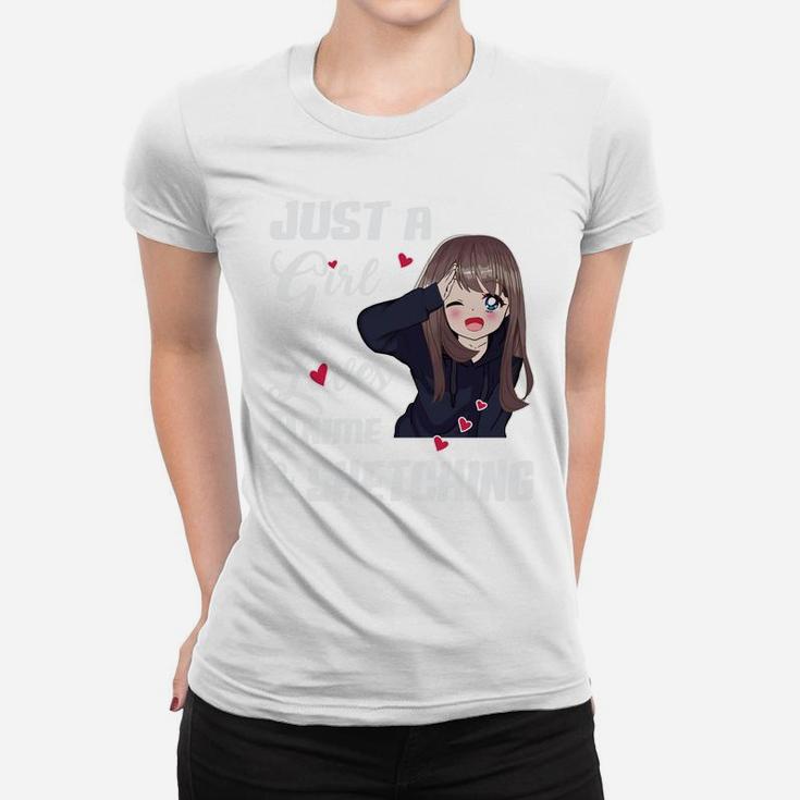 Just A Girl Who Loves Anime And Sketching Drawing Women T-shirt