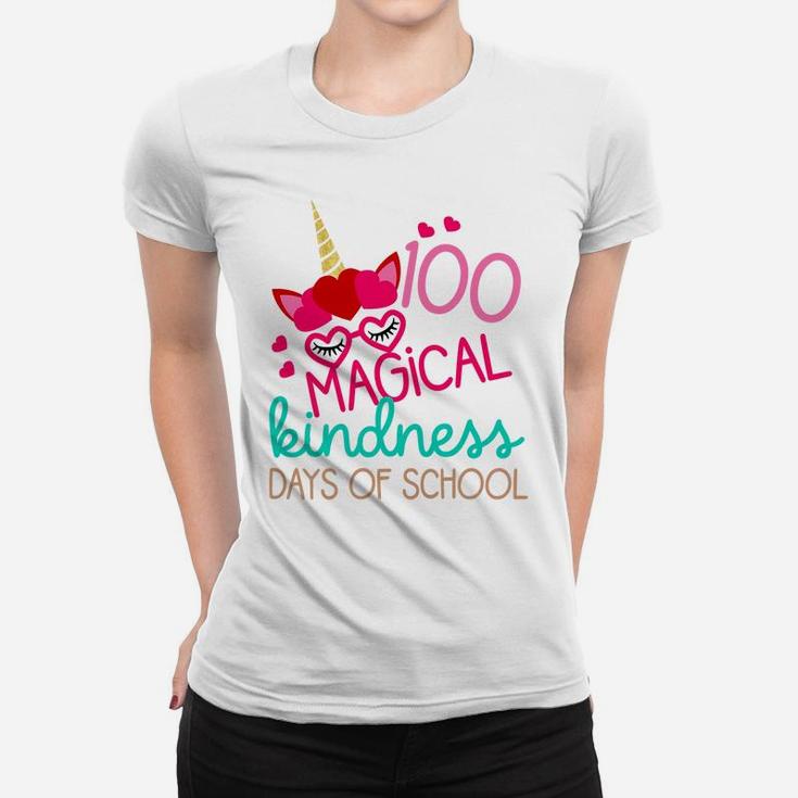 Kids 100 Days School Gift Little Girls 100 Magical Kindness Days Women T-shirt