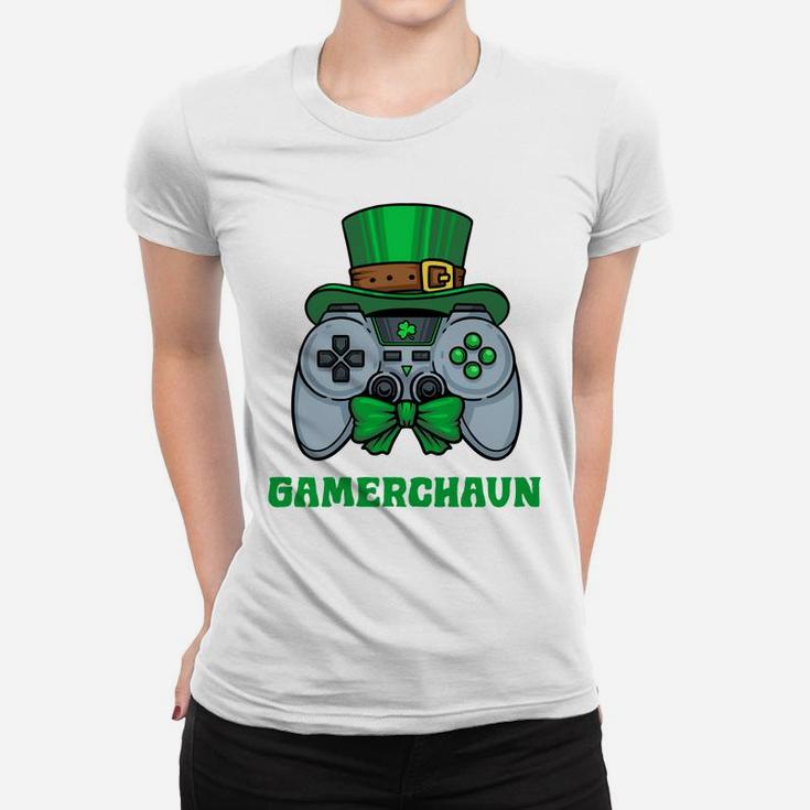 Leprechaun Gamer St Patricks Day Shirt Boys Controller Lucky Women T-shirt