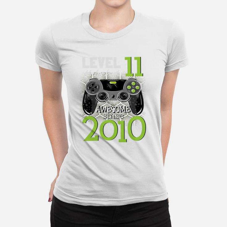 Level 11 Unlocked Awesome Since 2010 Video Gamer 11 Birthday Women T-shirt
