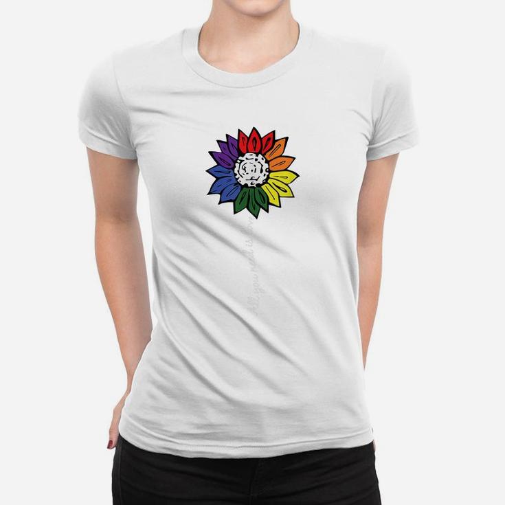 Love Sunflower Gay Pride Flower Rainbow Flag Lgbt-Q Ally Women T-shirt